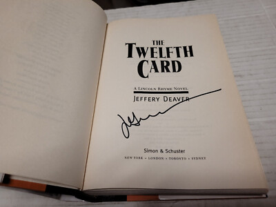 The Twelfth Card by Jeffery Deaver (2005, Hardcover) SIGNED
