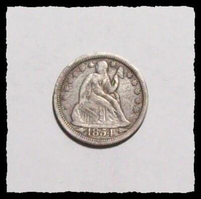 1854-P --Arrows-- Seated Liberty Dime Sharp VF+ / XF #33D3 | eBay