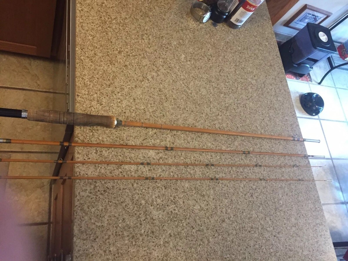 Canne à Mouche Vintage En Bambou Fendu South Bend 24 - 9' - Avec Tube Et Chaussette - USA