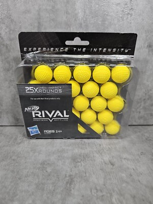 Nerf Rival Official Refill Rounds Precision Battling 25X High Impact Yellow Ball