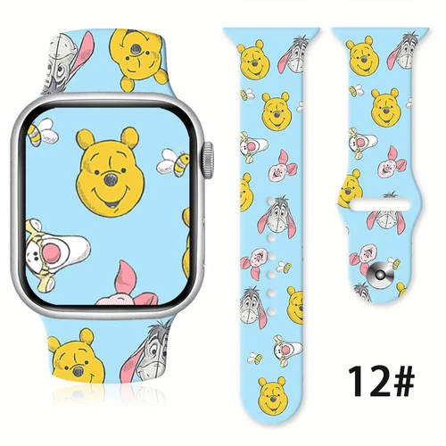 Winnie the Pooh Wristwatch Bands Cartoon Silicone Watch Band for Apple Watch - Picture 27 of 38