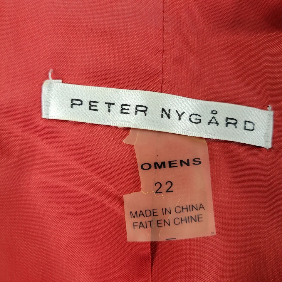 Blazer Peter Nygard Mujer 22 Rojo Triacetato Bolsillos con Botones Manga Larga Foto 3 de 4