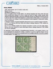 Regno 1926 - Floreale c.25 verde - Rara e inedita doppia varietà - Cert. Carraro