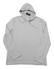 John Varvatos Star USA Men's Light Grey French Terry Pullover Hoodie