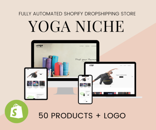 NICHE YOGA Shopify Dropshipping Store entièrement automatisé site Web + domaine 1.com - Photo 1 sur 3