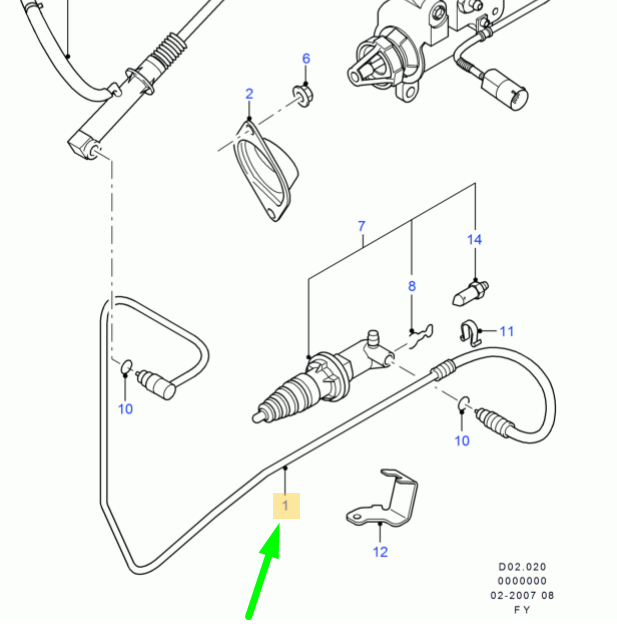 FORD TRANSIT MK3 Clutch Master Cylinder Tube LHD 4414933 NEW  
