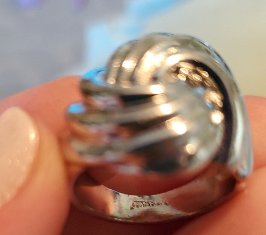 Solid .925 Sterling Silver Statement Ring Bypass … - image 5