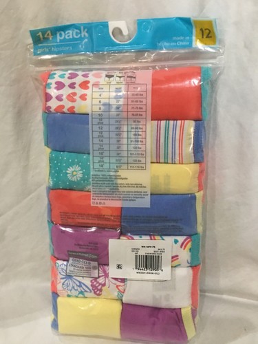 Wonder Nation Girl's 14 Pack Hipster Soft Tagless Value Pack sizes 10,12,18 - Picture 2 of 3