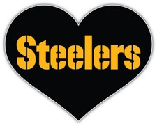 Pittsburgh Steelers Heart NFL Sport Car Bumper Sticker Decal "SIZES''