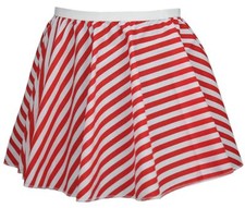 Childs Red & White Striped Candy Cane Skirt Christmas Elf Fancy Dress [2 Sizes]