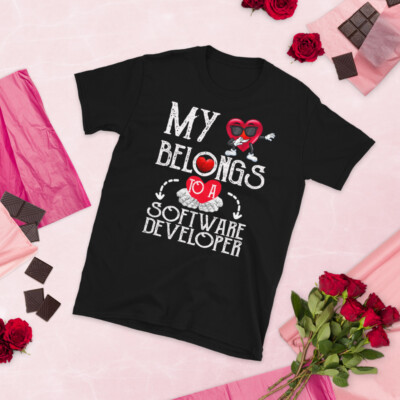 My Heart Belongs To Software Developer Valentines Day T-Shirt Couples Gift