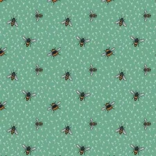 Free Spirit - Garden Bed - Bees - Mint, Fabric BTY