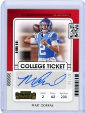 2022 Chronicles Contenders Draft Picks MATT CORRAL Auto /10 - Ole Miss Rebels 