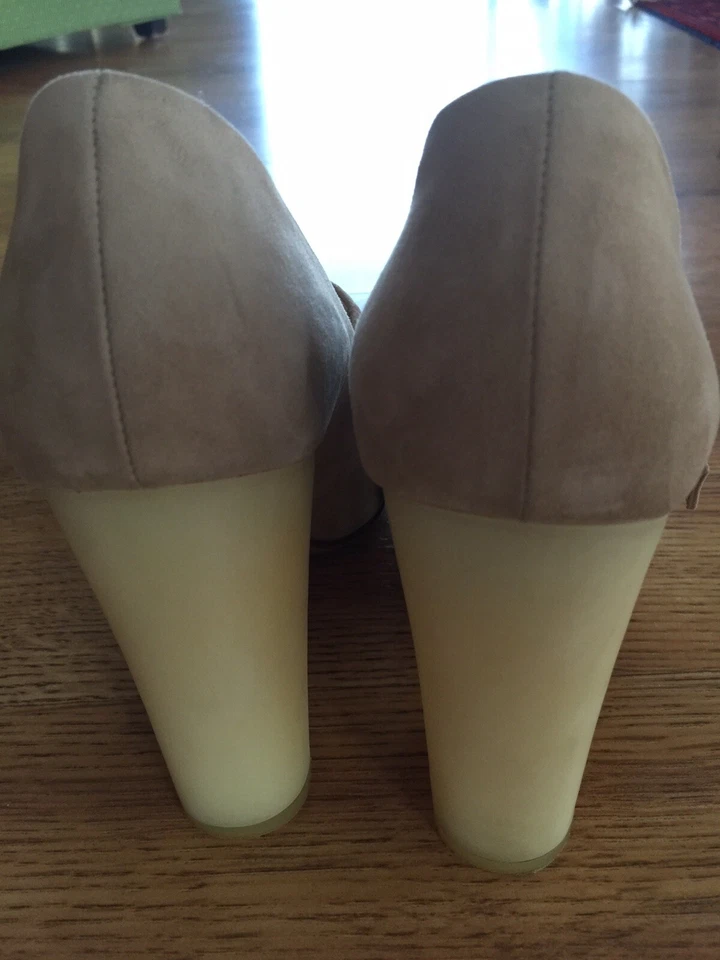 MAX MARA BEIGE GAMUZA TACÓN ALTO TALLA 38,5,39 Foto 3 de 4