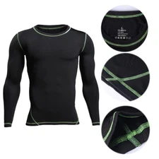 Men's Winter Warm Compression Brushed Underwear Tight Fitting Long Sleeve Shirt