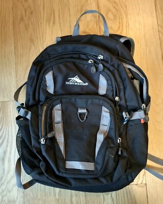 High Sierra Day Pack Backpack Black Multi-Pocket School Hiking