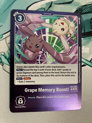 Grape Memory Boost! LM-038 P Digimon CCG | Special Limited Set NM