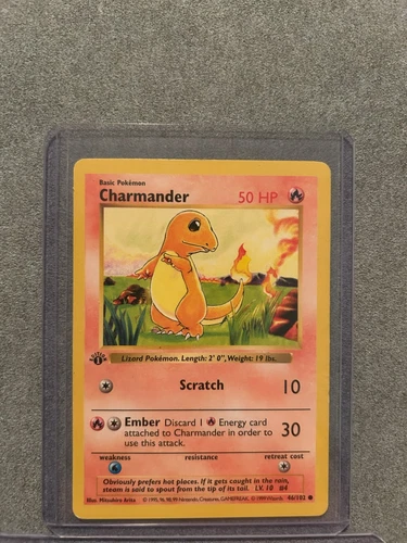 1st Edition Charmander 046/102 Base Set (Shadowless) 1999 WOTC Pokemon Card TCG