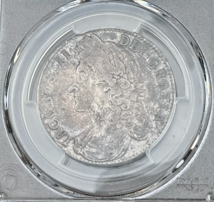 1688 Silver 1/2 Crown Great Britain King James II Very RARE English Coin .925 Ag - Image 3 of 4