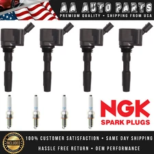 4 Ignition Coil & 4 NGK Platinum Spark Plug For Volkswagen Jetta 2014-2018 Audi