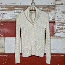 Tommy Hilfiger Cable Knit Cardigan Sweater Hong Kong Shawl Collar Button Up S/P