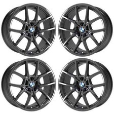 20 Bmw 528i Wheel Rim Set Factory Oem 71424 71428 2011-2019 Gloss Black Stagger