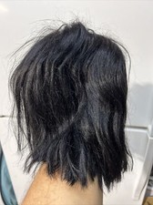 1pc Wig Headgear Hairpiece Natural Wig Black Long From 2 Sides Short From Back