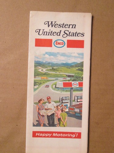 Enco Humble Oil Highway Road Map of Western United States 1970-1971