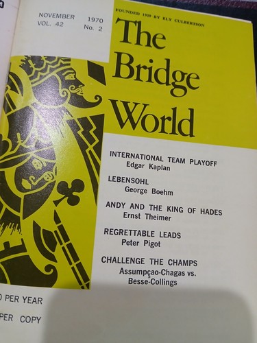 1970 The Bridge World Bound in Bridge World HC Binder 10 Months Missing Jan/Feb - Picture 10 of 11