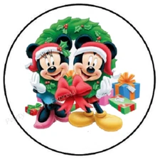 MOUSE MERRY CHRISTMAS WREATH ENVELOPE SEALS LABELS STICKERS PARTY FAVORS