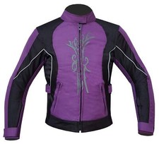 Warrior Gears Women's Graphic Embroidery 600d Cordura Textile Motorcycle Jacket