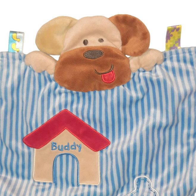 Taggies Buddy Dog House Bone Baby Lovey Security Blanket 13" X 13" eBay