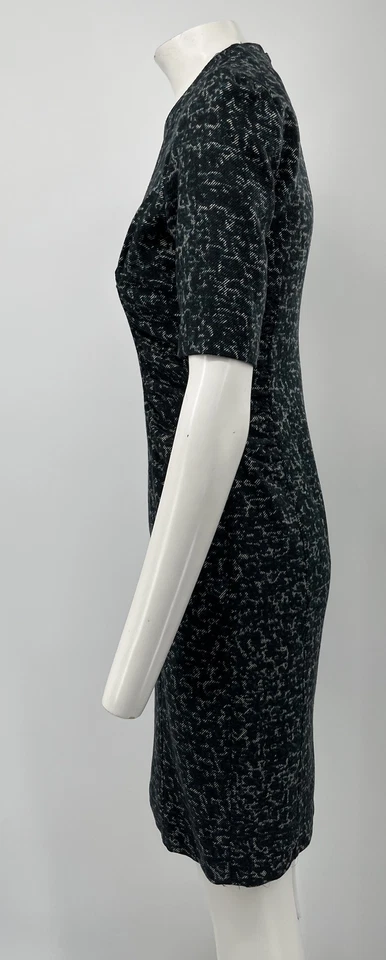 Vestido Vaina Burberry Brit Azul Estampado Abstracto Media Manga Lados Acanalados Talla 10 Foto 2 de 4