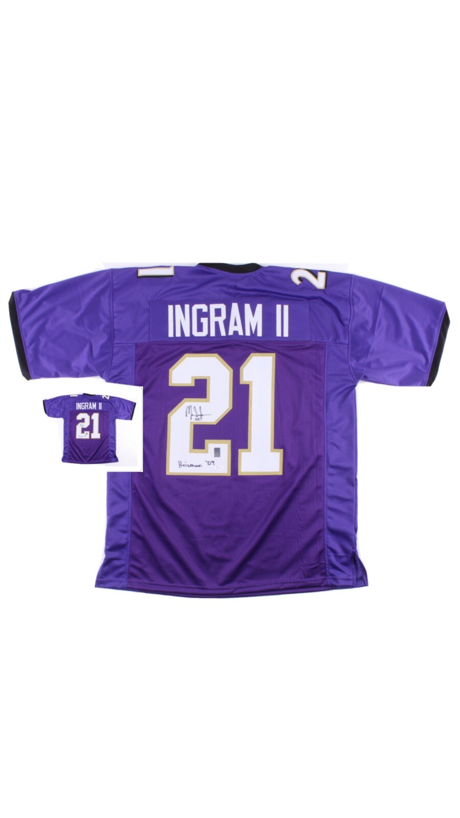 Mark Ingram Autographed Signed Baltimore Ravens JR jersey Inscribed heisman 09 JSA Hologram And Ingram Hol 