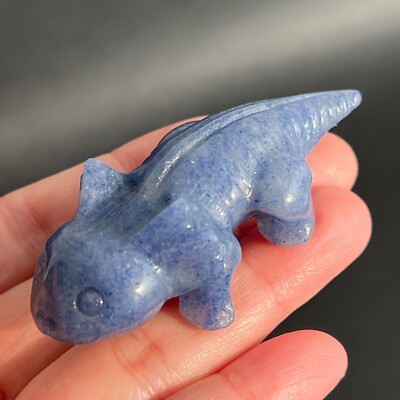 2.5'' Natural blue aventurine giant salamander skull quartz crystal skull gem 1x