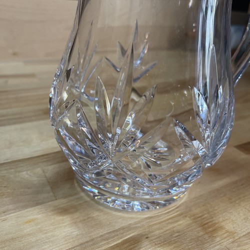Decorative Cut Clear Glass Squat Jug Small Pitcher 7” X Fern Pattern Large Vase - Picture 5 of 12