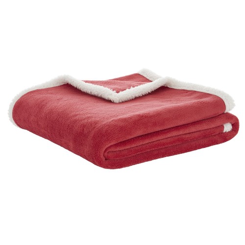 Red Sherpa Throw Soft Fleece Cuddly 