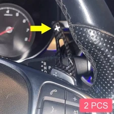 For Mercedes Benz Steering Wheel Paddle Shifter Extend Trims Carbon Fiber Look
