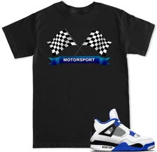 Racing Flag MOTORSPORT T Shirt to match with Air Js Retro 4 MOTORSPORT Shoes