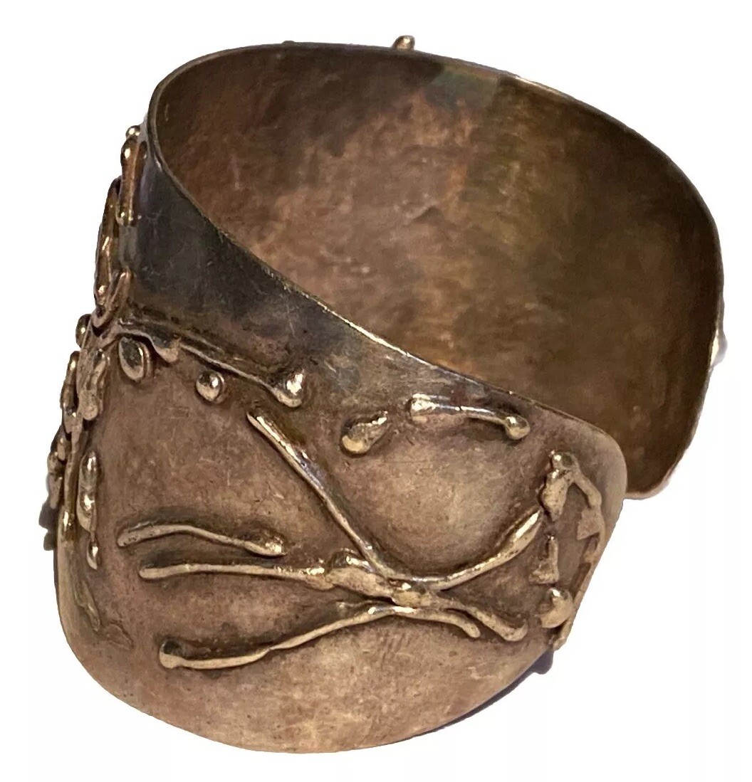 LARGE SILVER STUDIO ARTISAN REPOUSSÉ BRUTALIST MO… - image 6