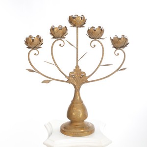 Antik Kerzenständer Gold Kerzenleuchter 87cm Tisch Leuchter