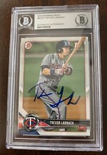 TREVOR LARNACH AUTO SIGNED 2018 BOWMAN DRAFT #BD70 RC AUTOGRAPH TWINS