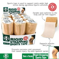 5m x 5cm Tape Sports Strapping Bandage Grip Athletic Muscles Kinesiology Beige