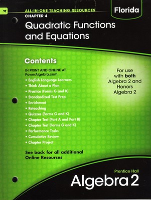 Algebra 2 Chapter 4 Quadratic Functions and Equations