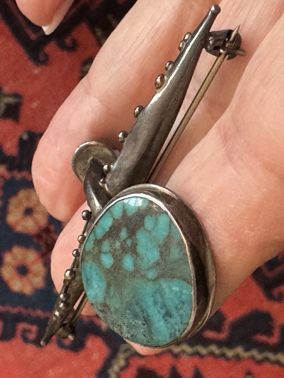 SPECTACULAR SIGNED STERLING SILVER TURQUOISE CHAL… - image 2