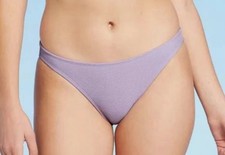 Xhilaration Womens Lavender Purple Textured Cheeky Bikini Bottoms L NWT