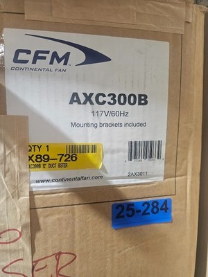 Continental Fan Manufacturing CFM AXC300 970-CFM 12'' In-Line Duct Fan NEW