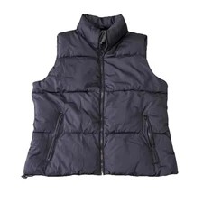 Berkley Jensen Puffer Vest Men's Size Large Navy Blue Full Zip 100% Polyester