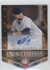 2012 Elite Extra Edition Status Gold Die-Cut Signatures 3/5 RJ Alvarez Auto 2x6