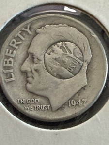 1947 Roosevelt Dime Struck Obverse  **Very Rare**